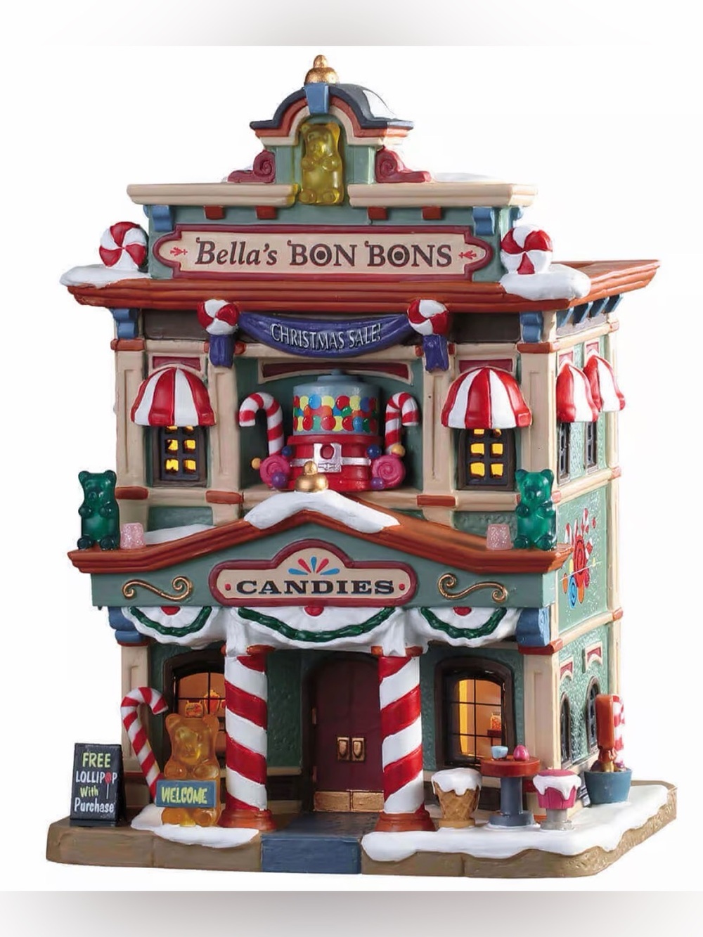 Lemax Christmas Village Bella's Bon Bon's Candy Shop Caddington